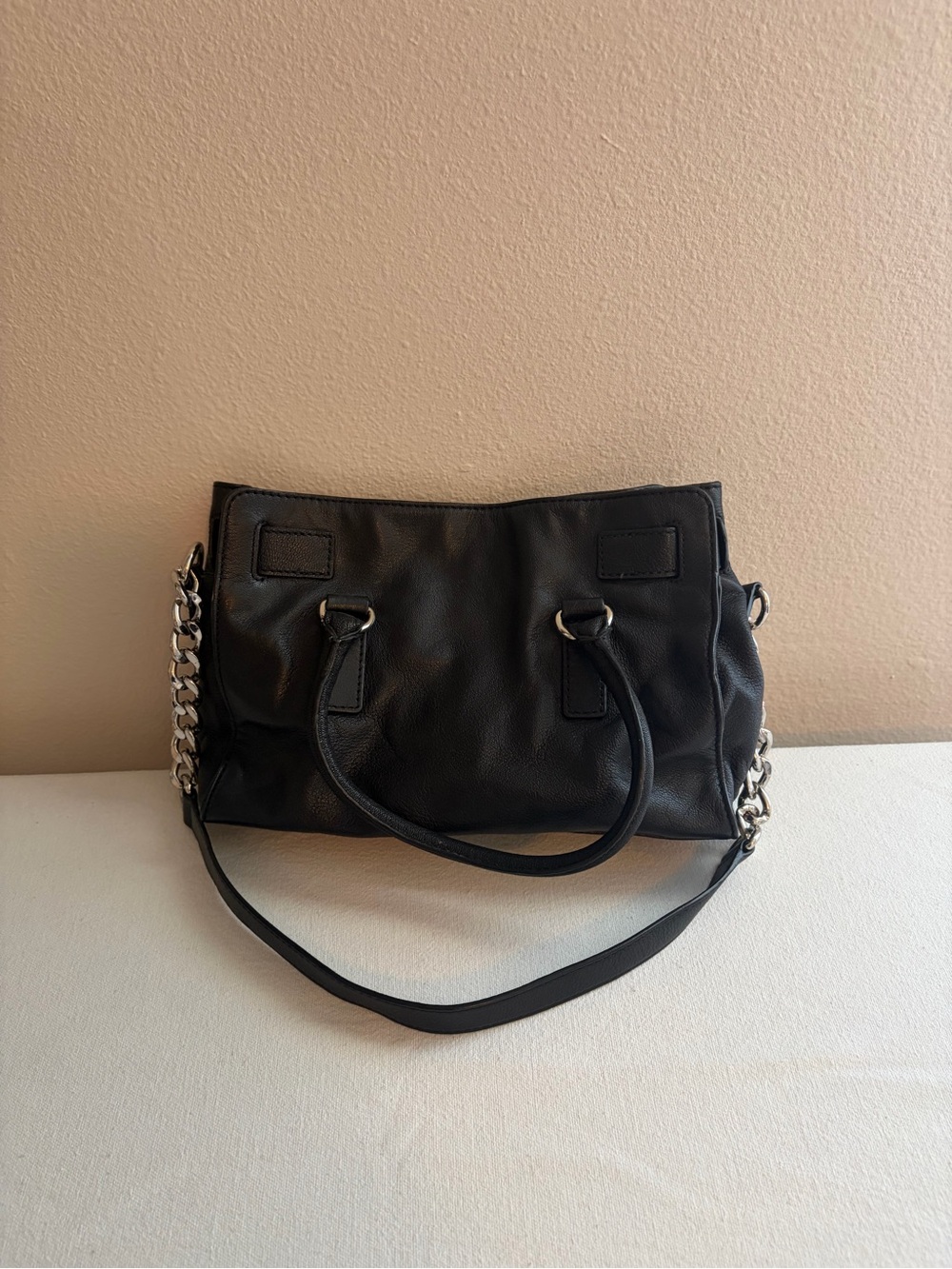 Michael Kors Black Leather  Bag with Chain Straps